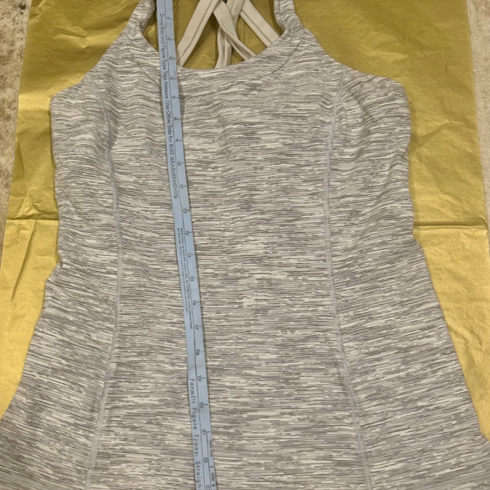 Women's Lululemon Grey Strappy Racerback Tank Top with Shelf Bra